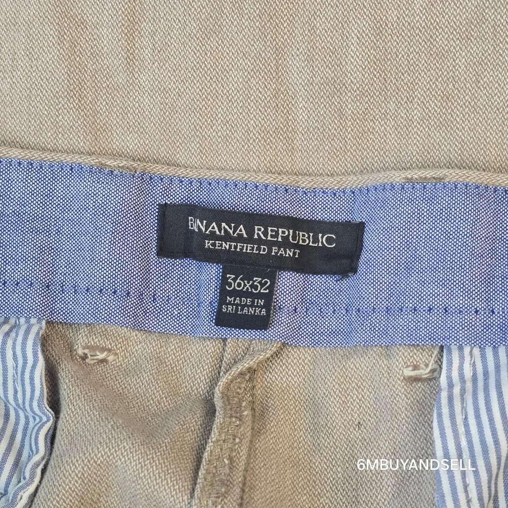 Banana Republic Kentfield Pant Mens 36x32 Tan Khaki Cotton Straight Chino 932384